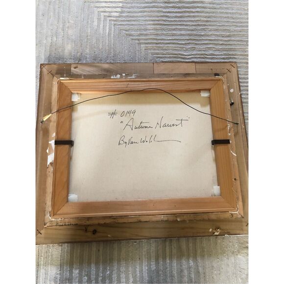 “Autumn Harvest Oil Painting – Signed Van Wall Still Life, Pumpkins & Gourds, - Picture 7 of 10